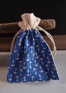 Cotton Bag Nautical   - 3.5" x 5" 